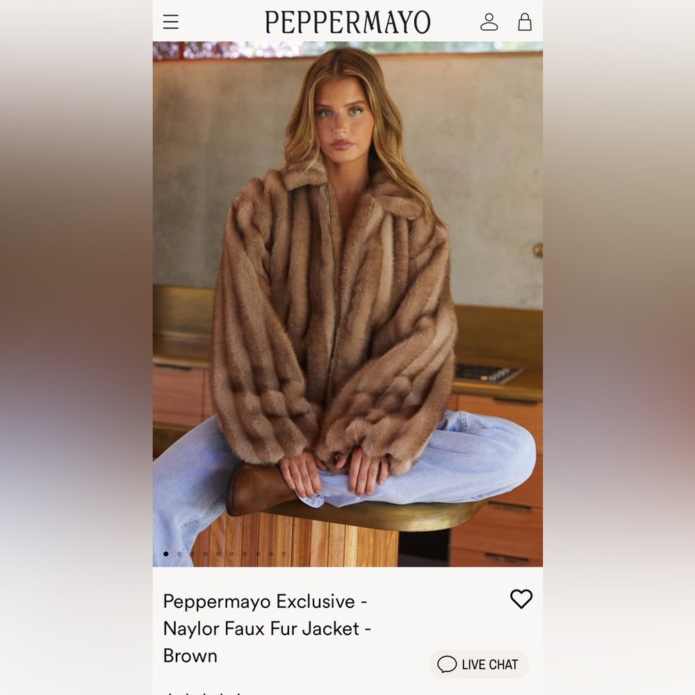 Peppermayo Naylor Faux Fur Jacket - Brown